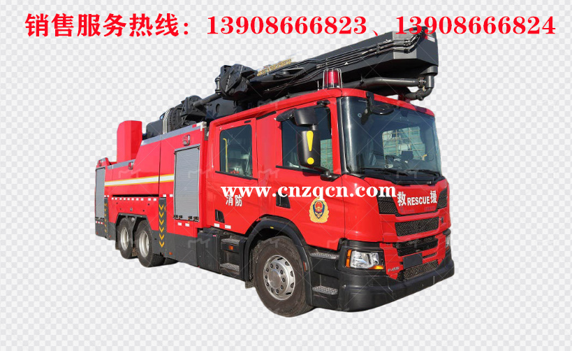 斯堪尼亚scania后双桥举高喷射消防车