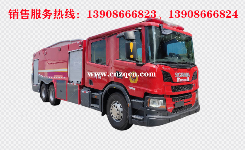 斯堪尼亚scania后双桥水罐消防车